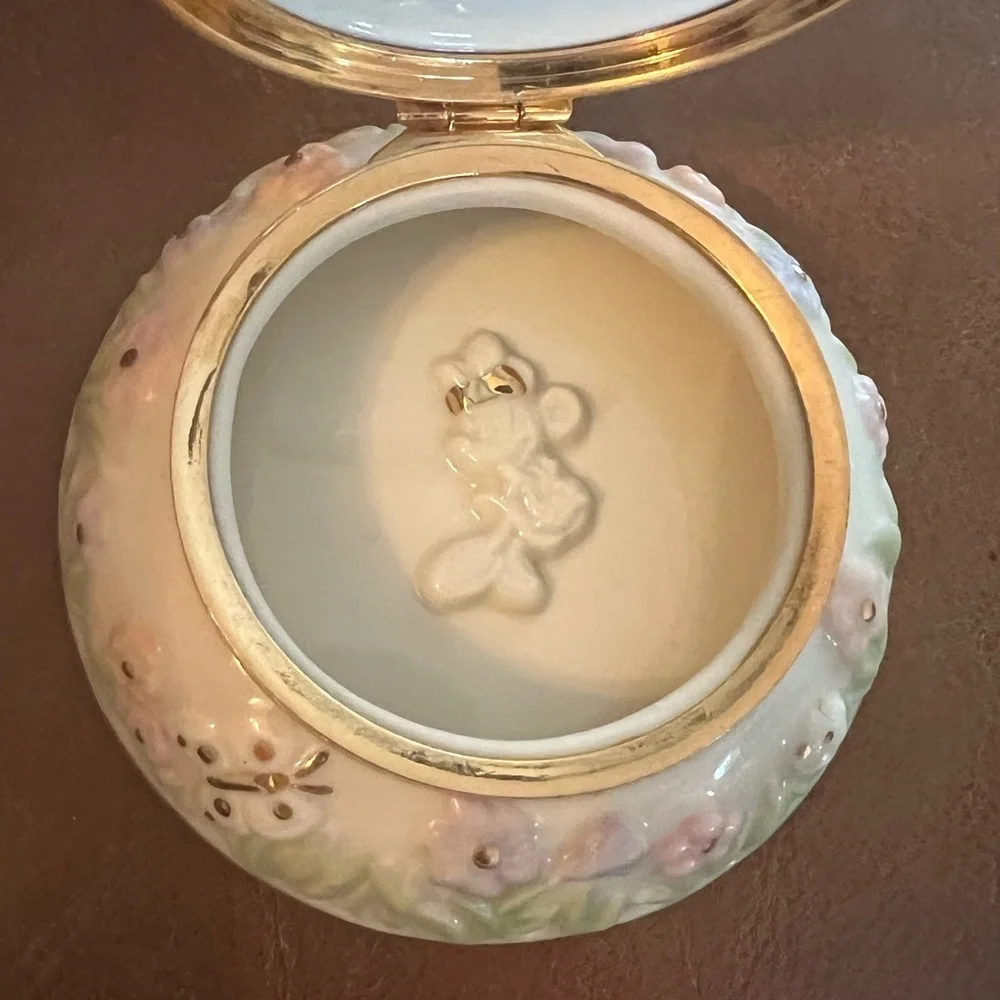 Lenox Blooms for Minnie Floral Trinket Box Cream and Pink